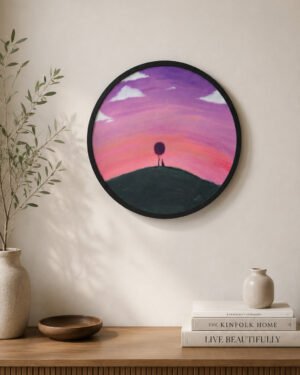 The Horizon's embrace (Round Sun Set) - Original Painting