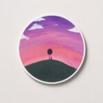 The Horizon's embrace (Round Sun Set) - Sticker