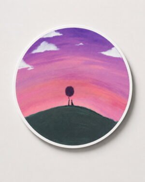 The Horizon's embrace (Round Sun Set) - Sticker