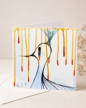 Blue Bird Gold rain - Greeting Card