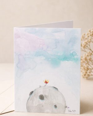 the red flower (little prince planet) - Greeting Card