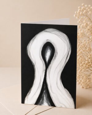 Black Flame – Oil Pastel Art Greeting Card by Siloe | Unique Dark Art Card
